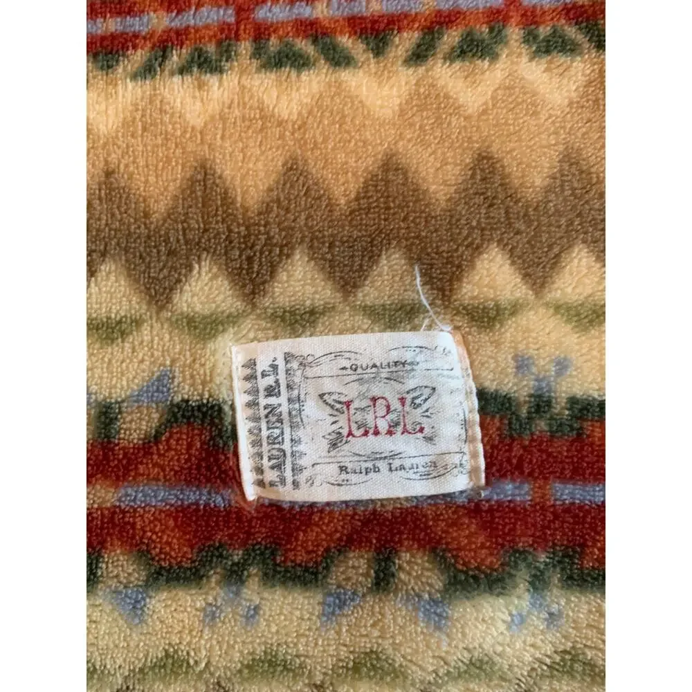 Lauren Ralph Lauren Southwest Fleece Blanket Oversized Throw Brown Green Rust